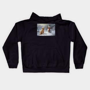 Dog and Snowman Kids Hoodie